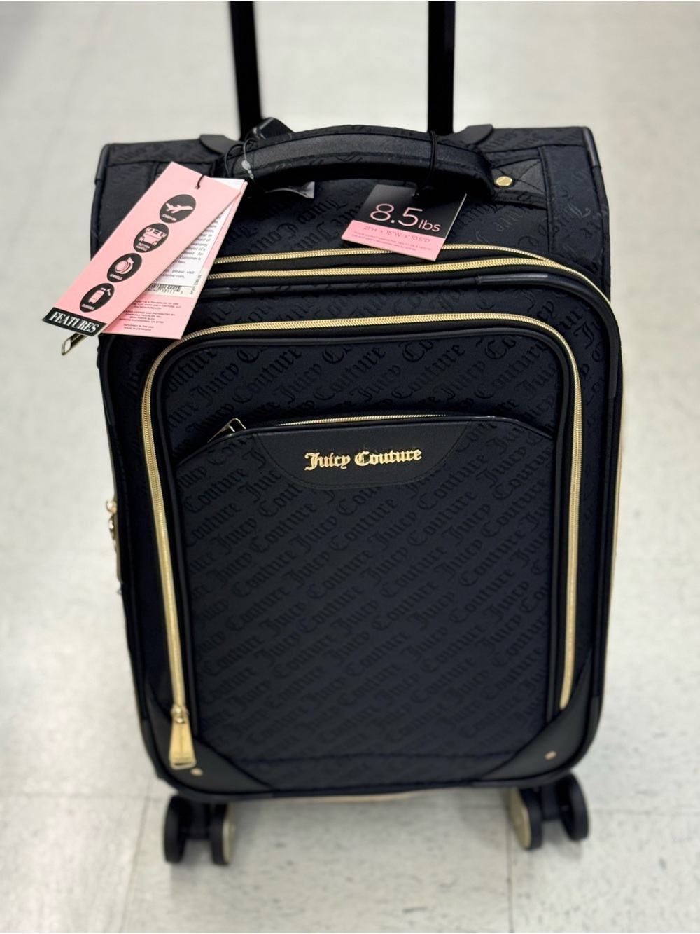 Juicy Couture Black Carry-On 21” with Gold Hardware
